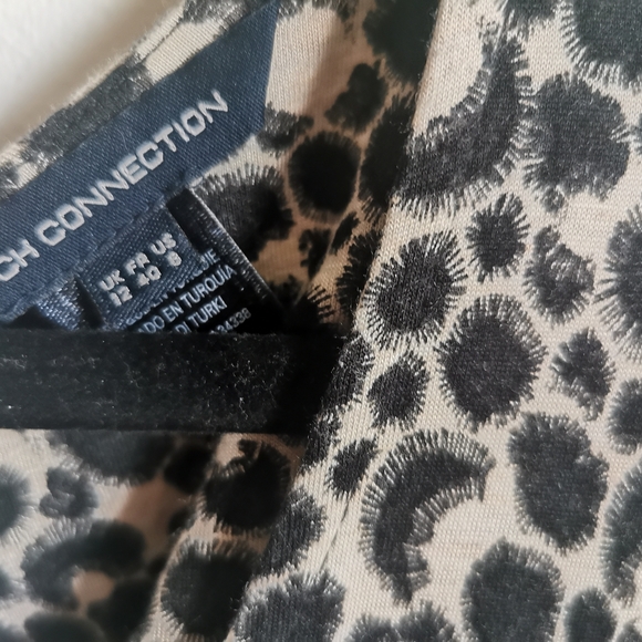 French Connection Black and Cream Spotted Mini Dress - Picture 3 of 6